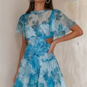 Hello Molly Blue Floral Mini Dress